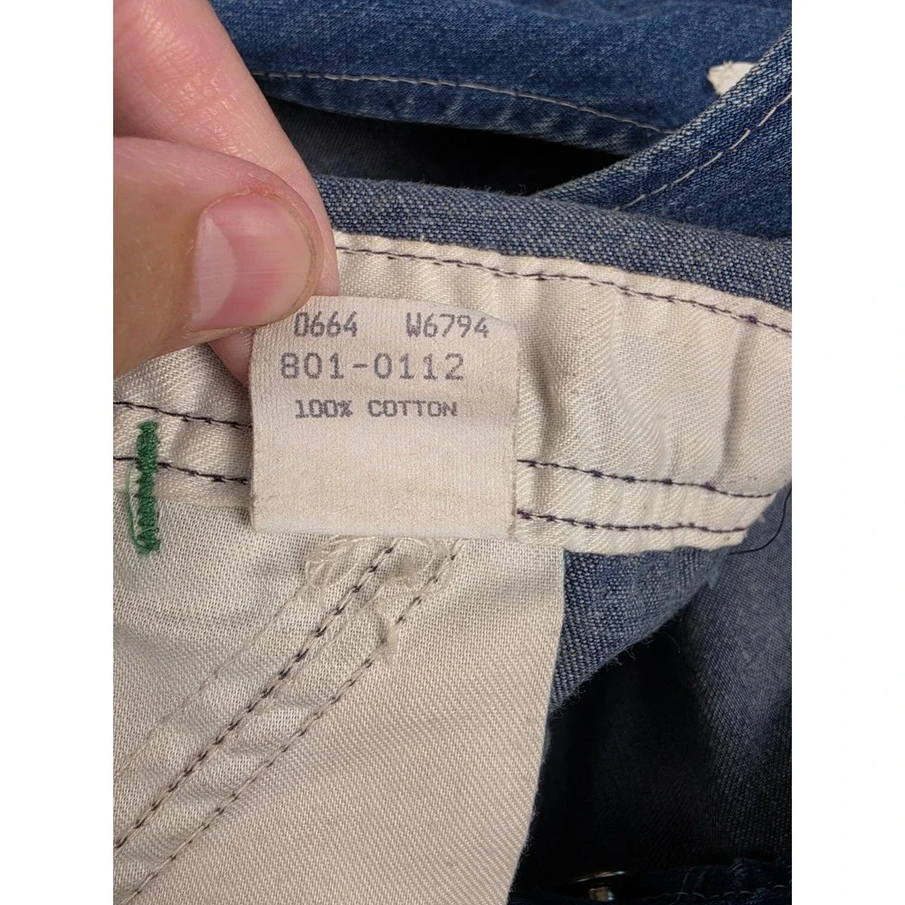 Vintage OshKosh B'gosh Bib Overalls Men 34x28 Blue Vestbak Denim USA Union Made